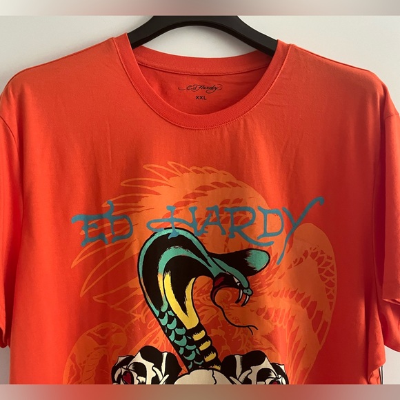 ED HARDY “COBRA” Cotton Blend Crew Neck Short Sleeve Graphic T-shirt - Picture 3 of 8